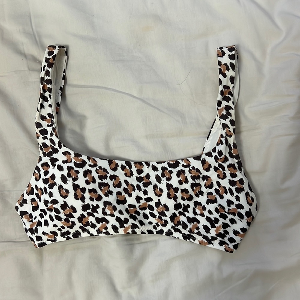 Aerie leopard bikini top
